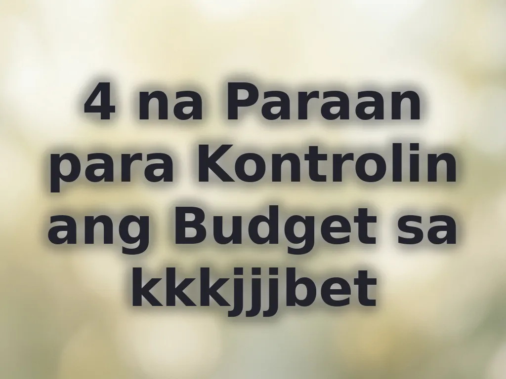 Tips sa budget